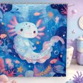 thumbnail image 1 of Manfei Cute Axolotl Shower Curtain 72Wx84L,Watercolor Ocean Animal Bathroom Shower Curtain, 1 of 5