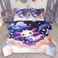 thumbnail image 1 of Manfei Cute Axolotl Twin Bedding Sets 7pcs for Kids, Glitter Stars Galaxy Bedding Comforter Set, Kawaii Animal Sheet Sets, Luxury Bedroom Decor, 1 of 8