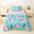 thumbnail image 1 of Manfei Cute Axolotl Twin Comforter Sets,Seamless Seaweed Print Bedding Set For Girls,Light Pink Blue,Pink Reversible,2-Piece,1 Comforter and 1 Pillowcase, 1 of 8