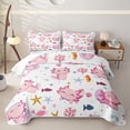thumbnail image 1 of Manfei Cute Axolotl Twin Quilt Set,Sea Life Seamless Twin Coverlet Set For Girls,Pink White,2-Piece, 1 of 7