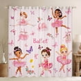 thumbnail image 1 of Manfei Cute Ballet Girl Black Out Curtains for Child, Dance Princess Curtains Pack of 2 (42x63 Each), Pink Butterfly Bedroom Curtains, Luxury Bedroom Decor, 1 of 6