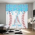 thumbnail image 1 of Manfei Cute Baseball Blackout Curtains, Cartoon Personalized Initial AWindow Curtains Pack of 2 (38x45 Each), Light Blue A, 1 of 5