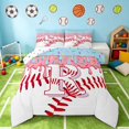 thumbnail image 1 of Manfei Cute Baseball Full Size Comforter Sets, Cartoon Letter RBedding Comforter Set, Pink Light Blue R, Polka Dots Reversible 3pcs 1 Comforter and 2 Pillowcases, 1 of 6