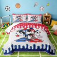 thumbnail image 1 of Manfei Cute Baseball Quilt Full, Cartoon Ice Cream Drip Full Bedspread Sets, Red Blue White Black, Navy Reversible 3pcs, 1 Coverlet and 2 Pillowcases, 1 of 7