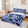 thumbnail image 1 of Manfei Cute Bear Bed Sheets,Vintage Camouflage Full Size Sheets,Blue,4-Piece,1 Flat Sheet, 1 Fitted Sheet and 2 Pillowcases, 1 of 6