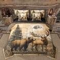 thumbnail image 1 of Manfei Cute Bear Deer 7-Piece Twin Bedding Sets,Jungle Wildlife Deer Bedding Comforter Set,Country Farmhouse Sheet Sets For Girls Boys,Luxury Bedroom Decor Reversible, 1 of 8