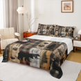 thumbnail image 1 of Manfei Cute Bear Deer Twin Sheet Sets,Western Country Lodge Twin Fitted Sheet,Old Wooden Board Flat Sheet For Men Women, Breathable Home Decor,3 Pieces, 1 of 7