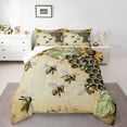 thumbnail image 1 of Manfei Cute Bee Full Size Comforter Sets,Honeycomb Honey Bedding Comforter Set,Rustic Flower Sunflower Bedding Sets For Girls Boys,Super Cozy Room Decor Reversible,3pcs, 1 of 8