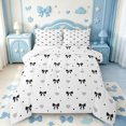 thumbnail image 1 of Manfei Cute Black Bow Full Size Comforter Sets,Chic Bowknot Bedding Comforter Set,Reversible,3-Piece,1 Comforter and 2 Pillowcases, 1 of 7