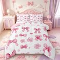 thumbnail image 1 of Manfei Cute Bow Cherry Blossom Full Size Comforter Sets,3D Cartoon Bowknot Print Bedding Comforter Set,Pink Reversible,3-Piece,1 Comforter and 2 Pillowcases, 1 of 7