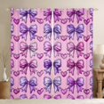 thumbnail image 1 of Manfei Cute Bow Knot Black Out Curtains,Cartoon Bowtie Print Curtains Pack of 2 (42x63 Each),Pink Purple Bedroom Curtains For Girls Teens,Luxury Bedroom Decor, 1 of 6
