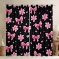 thumbnail image 1 of Manfei Cute Bow Knot Blackout Curtains Set of 2 (38x54 Each),Pink Cherry Blossom Living Room Curtains, 1 of 6