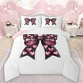 thumbnail image 1 of Manfei Cute Bow Knot Full Size Comforter Sets,Cartoon Lovea Pattern Bedding Comforter Set,Pink Black White Bedding Sets For Girls Teens,Luxury Bedroom Decor Reversible,3 Pieces, 1 of 8
