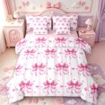 thumbnail image 1 of Manfei Cute Bow Loves 7pcs Queen Bedding,Pink Dreamy Bowknot Bedding Comforter Set Queen,Pink Reversible, 1 of 7