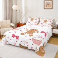 thumbnail image 1 of Manfei Cute Bow Tie Bed Sheets,Brown Gingerbread Man King Sheets,Sweet Cake Dessert Sheet Set For Teens,Super Cozy Room Decor,4-Piece, 1 of 7