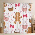 thumbnail image 1 of Manfei Cute Bow Tie Curtains Pack of 2 (42x84 Each),Brown Gingerbread Man Curtains Blackout,Sweet Cake Dessert Bedroom Curtains For Teens,Super Cozy Room Decor, 1 of 6