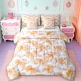 thumbnail image 1 of Manfei Cute Bowknot 7 Pieces Bedding Comforter Set,Kawaii Bowtie Bow Full Bedding Set,Orange White Ribbon Fitted Sheet Flat Sheet For Girl,Breathable Home Decor Reversible, 1 of 8