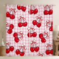 thumbnail image 1 of Homewish Cute Bowknot Cherry Black Out Curtains, Girly Pink Buffalo Plaid Curtains Pack of 2 (42x63 Each), Princess Bow Cartoon Bedroom Curtains, Curtains and Drapes Decor, 1 of 6