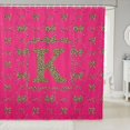 thumbnail image 1 of Manfei Cute Bowknot Letter K Shower Curtain 72Wx78L,Glitter Bow Print Bath Curtain,Hot Pink, 1 of 5