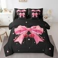 thumbnail image 1 of Manfei Cute Bowknot Twin Bedding Sets 7 Pieces,Ribbon Bow Bedding Comforter Set 7 Pieces,Red Fruit Cherry Sheet Sets For Girls,Super Cozy Bedroom Decor Reversible, 1 of 7