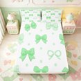 thumbnail image 1 of Manfei Cute Bowtie Polkadot Fitted Sheet Queen,Green Dreamy Bowknot Bedding,3 Pieces,1 Fitted Sheet and 2 Pillowcases, 1 of 6