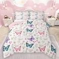 thumbnail image 1 of Manfei Cute Butterflies Bedding Comforter Set,Flying Animal Twin Comforter Sets,Pink White Cyan Bedding Set For Girls Kids,Super Cozy Room Decor Reversible,2-Piece, 1 of 8
