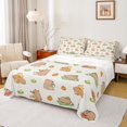 thumbnail image 1 of Manfei Cute Capybara Bed Sheets,Cartoon Animal King Sheets,Watermelon Orange Sheet Set For Boy Girl,Super Cozy Room Decor,4pcs, 1 of 7