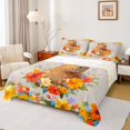 thumbnail image 1 of Manfei Cute Capybara Bed Sheets,Kawaii Wildflowers Print Full Size Sheets,Multicolor,4pcs,1 Flat Sheet, 1 Fitted Sheet and 2 Pillowcases, 1 of 6