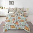 thumbnail image 1 of Manfei Cute Capybara King Size Comforter Sets,Cartoon Animal Bedding Comforter Set,Red Flower Leaves Bedding Set For Teesn,Breathable Home Decor Reversible,3-Piece, 1 of 8