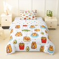 thumbnail image 1 of Manfei Cute Capybara Twin Comforter Sets,Kawaii Snack Print Bedding Set,White,Polkadot Reversible,2pcs,1 Comforter and 1 Pillowcase, 1 of 7