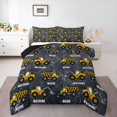 thumbnail image 1 of Manfei Cute Cars Full Size Comforter Sets,Boys Friendly Theme Bedding Comforter Set,Yellow,Black Reversible,3 Pieces,1 Comforter and 2 Pillowcases, 1 of 7