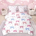 thumbnail image 1 of Manfei Cute Cartoon Bowknot 7-Piece Twin Bedding Sets,Colorful Bow Tie Bedding Comforter Set,Pink Stars Print Sheet Sets For Girl,Breathable Home Decor Reversible, 1 of 8