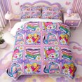 thumbnail image 1 of Manfei Cute Cartoon Daisy Quilt Full,Colorful Kawaii Schoolbag Full Bedspread Sets,3pcs,1 Coverlet and 2 Pillowcases, 1 of 7