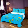 thumbnail image 1 of Manfei Cute Cartoon Dino Animals Queen Sheets,Kawaii Cars Queen Sheet Sets,Blue Green,4 Pieces,1 Flat Sheet,1 Fitted Sheet and 2 Pillowcases, 1 of 6