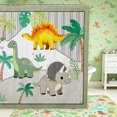thumbnail image 1 of Manfei Cute Cartoon Dino Animals Shower Curtain 72Wx84L,Kawaii Palm Tree Heart Bathroom Shower Curtain, 1 of 5
