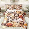 thumbnail image 1 of Manfei Cute Cartoon Dogs 7-Piece Bedding Comforter Set,Pet Animal Lovers King Bedding Sets,Beige Orange Gray Bed Sheets For Boys Girl,Ultra Soft Home Decor Reversible, 1 of 8