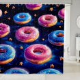 thumbnail image 1 of Manfei Cute Cartoon Donuts Shower Curtain 72Wx72L,Celestial Starry Bathroom Curtain,Blue Pink, 1 of 5