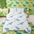 thumbnail image 1 of Manfei Cute Cartoon Dragon Animals Queen Comforter Set,Kawaii Cloud Stars Comforter Sets Queen,White Blue,Polkadot Reversible,3pcs,1 Comforter and 2 Pillowcases, 1 of 7