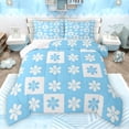 thumbnail image 1 of Manfei Cute Cartoon Flowers Bedding Comforter Set,Lovely Floral Blossom Twin Comforter Sets,White Blue Checkered Bedding Set For Kids,Microfiber Bedroom Decor Reversible,2pcs, 1 of 8