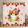 thumbnail image 1 of Manfei Cute Cartoon Frog Black Out Curtains,Rustic Fungus Mushroom Curtains Pack of 2 (42x63 Each),Brown Maples Red Berry Bedroom Curtains For Kids,Ultra Soft Home Decor, 1 of 6