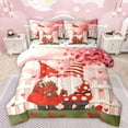 thumbnail image 1 of Manfei Cute Cartoon Gnome 7-Piece Twin Bedding Sets,Valentine Rose Bedding Comforter Set,Red Heart Print Sheet Sets For Girl,Luxury Bedroom Decor Reversible, 1 of 8