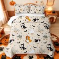 thumbnail image 1 of Manfei Cute Cartoon Goose Bed Spread Queen,Black Halloween Bat Queen Coverlet Set,3pcs,1 Quilt and 2 Pillowcases, 1 of 7