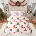 thumbnail image 1 of Manfei Cute Cartoon Horse Twin Bedding Sets 7-Piece for Kid, Green Christmas Tree Comforter Set, Red Santa Claus Hat Reversible Super Cozy Room Decor, 1 of 8