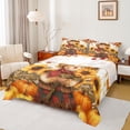 thumbnail image 1 of Manfei Cute Cartoon Scarecrow Queen Sheet Sets,Autumn Fall Sunflower Flat Sheet,Rustic Pumpkin Maples Queen Fitted Sheet For Boys Kids,Microfiber Bedroom Decor,4-Piece, 1 of 7
