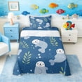 thumbnail image 1 of Manfei Cute Cartoon Seal Twin Sheet Sets for Kids Boys and Girls, Ocean Animal Print Bedding 3 Pieces, 1 Flat Sheet, 1 Fitted Sheet and 1 Pillowcase, 1 of 6