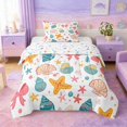 thumbnail image 1 of Manfei Cute Cartoon Seashell Starfish Twin Comforter Sets for Kids Boys and Girls, Colorful Bowknot Bedding Set, Stars Reversible 2-Piece, 1 Comforter and 1 Pillowcase, 1 of 6