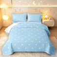 thumbnail image 1 of Manfei Cute Cartoon Stars Quilt Full,Sprinkle Print Full Bedspread Sets,Light Blue,Reversible,3-Piece,1 Coverlet and 2 Pillowcases, 1 of 7