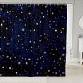 thumbnail image 1 of Manfei Cute Cartoon Stars Shower Curtain 72Wx72L,Celestial Themed Bathroom Curtain,Gold Navy, 1 of 5