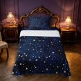 thumbnail image 1 of Manfei Cute Cartoon Stars Twin Sheets,Celestial Themed Bedding,Gold Navy,3-Piece,1 Flat Sheet,1 Fitted Sheet and 1 Pillowcase, 1 of 6