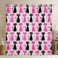 thumbnail image 1 of Manfei Cute Cat Blackout Curtains Set of 2 (52x84 Each), Cartoon Kitten Lover Curtain, Hot Pink, 1 of 6